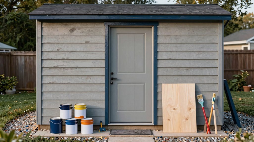 stain paint seal shed exterior