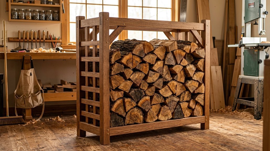 step by step firewood rack construction