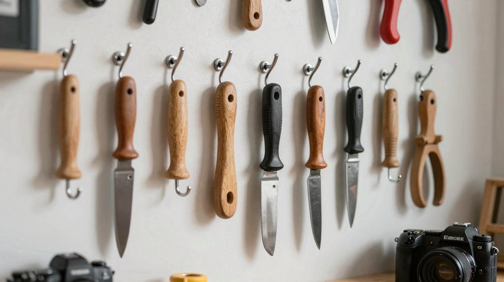 10 Smart Ideas for Hanging Tools in Your Shed 2 stud mounted hooks for heavy tools