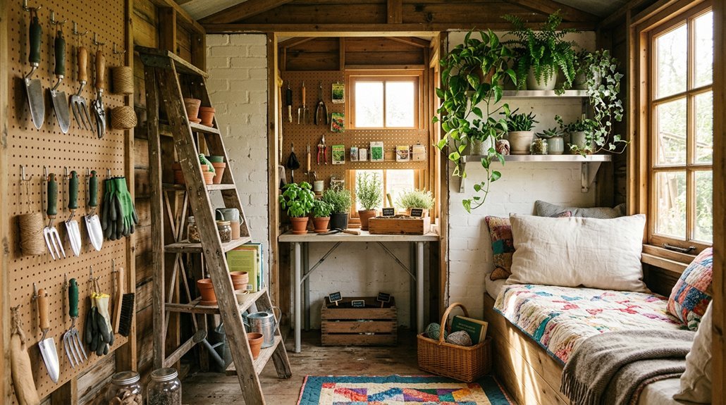 three garden shed interior ideas