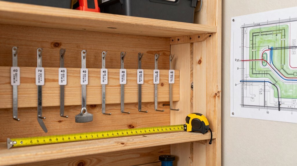 How to Build a Garden Tool Rack – A Step-by-Step DIY Guide 2 tool rack layout measured spaced drilled mounted