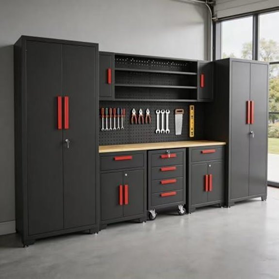 torin 8 piece black cabinet set