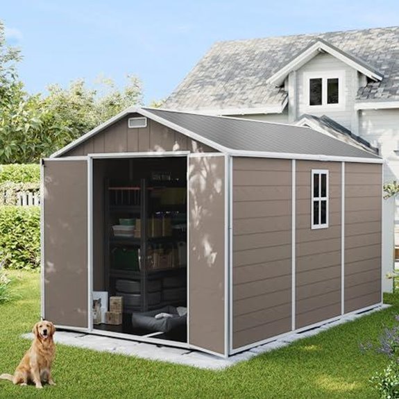 udpatio shed 7 5x10 brown