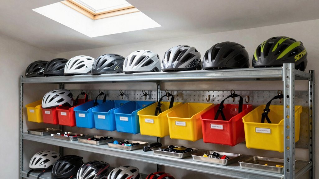 7 Bike Storage Ideas for Shed Organization 5 vented labeled color coded bins