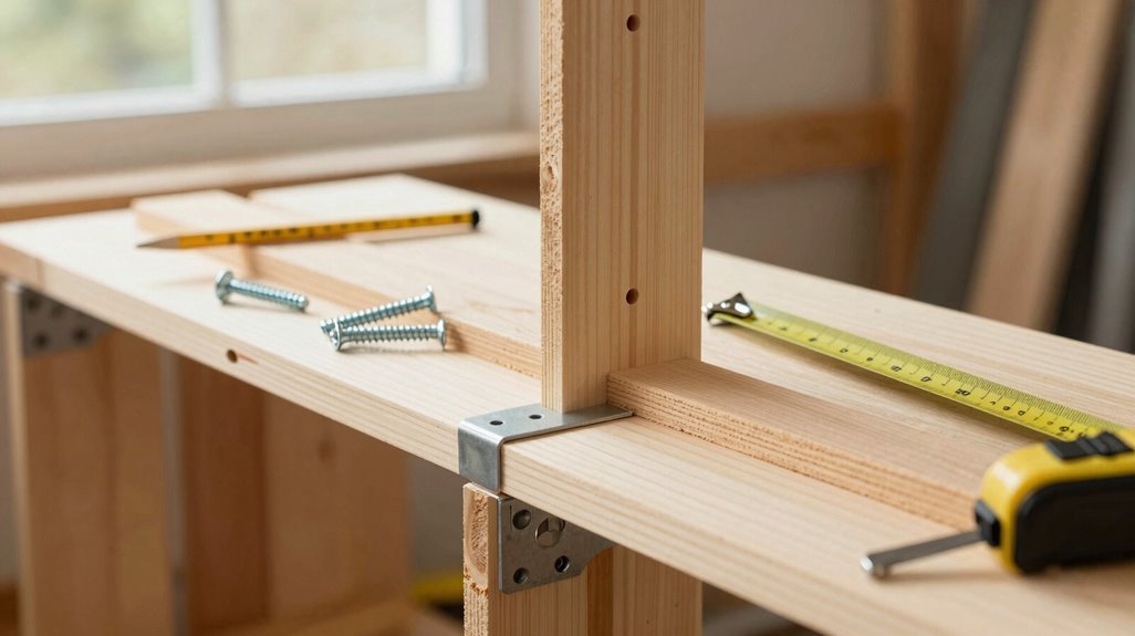 vertical mounting piece secured plumb