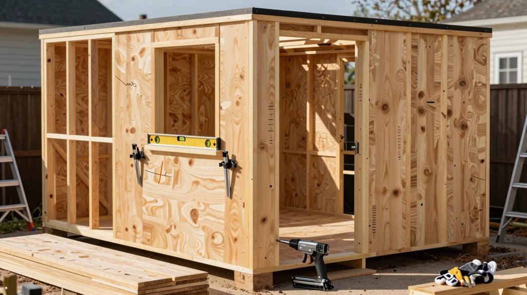 wall framing pre panel exterior