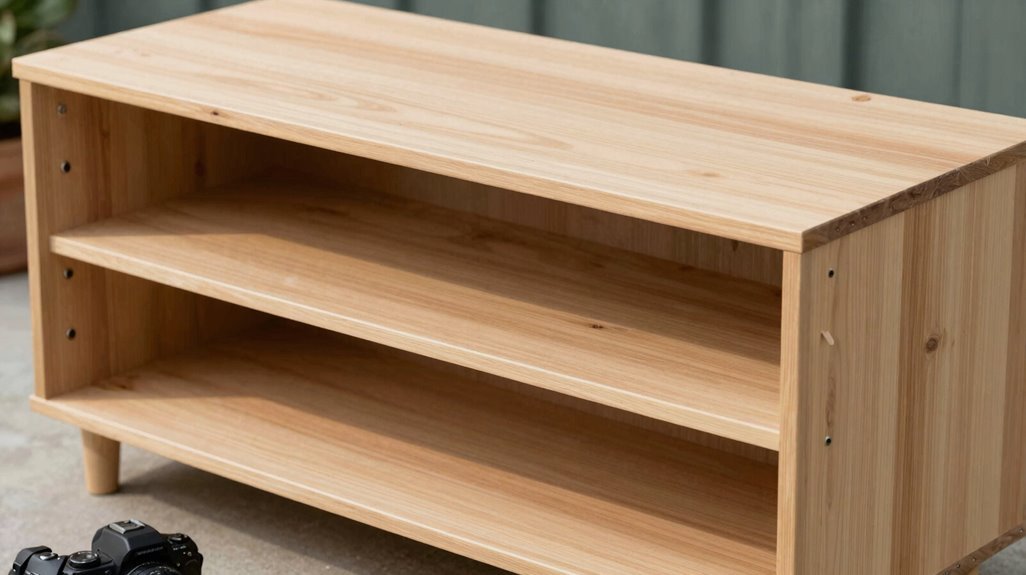weatherproof cedar cabinet with sloped top